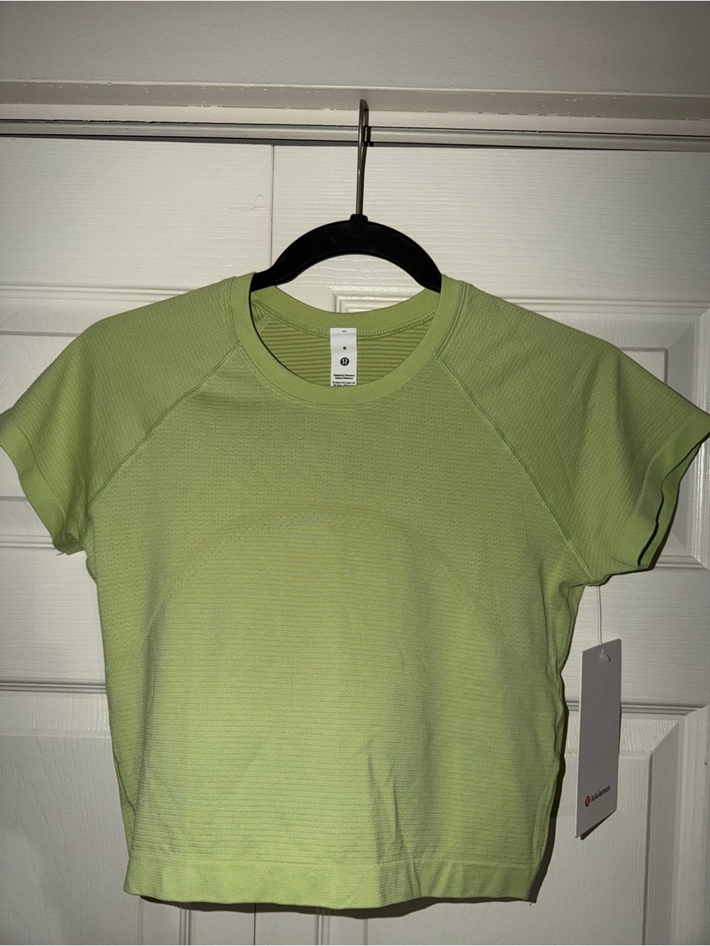 lululemon Swiftly Tech Cropped Short Sleeve 2.0 Light Green Size 8